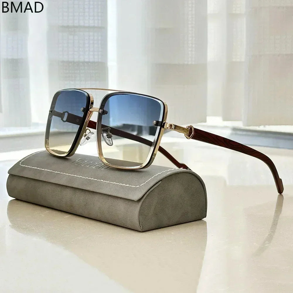 New Square Sunglasses For Men Vintage Outdoor Sunglasses Oculos Designer Wooden Glasses Sunscreen Sun Lentes Dropshipping Gafas Femstylo