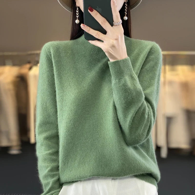 Cashmere Sweater Female 100% Merino Wool Winter Women Knitted Femme Pullover Top Winter Warm Women's 2024 New Urban Fashion Icon