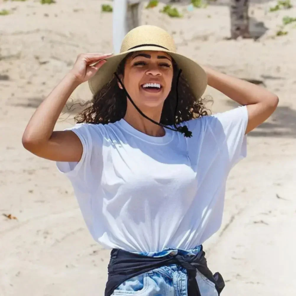2025 Fashion Korean Version Women's Beach Summer Sun Hat Travel Breathable Beach Sunshade Sun Hat Dome Basin Hat Femstylo
