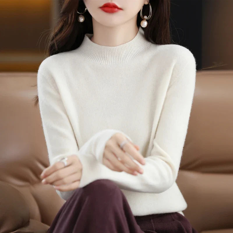 Cashmere Sweater Female 100% Merino Wool Winter Women Knitted Femme Pullover Top Winter Warm Women's 2024 New Urban Fashion Icon