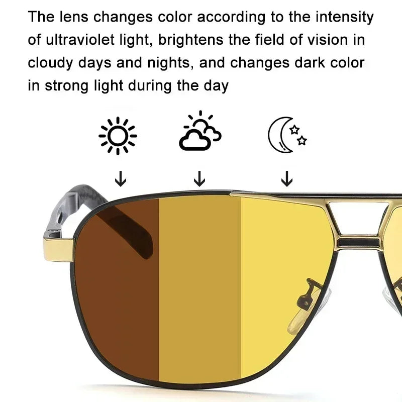 2024 UV400 Polarized Sunglasses Men Women Outdoor Discoloration Eyewear Men Trendy Photochromic Night Vision Sun Glasses Femstylo