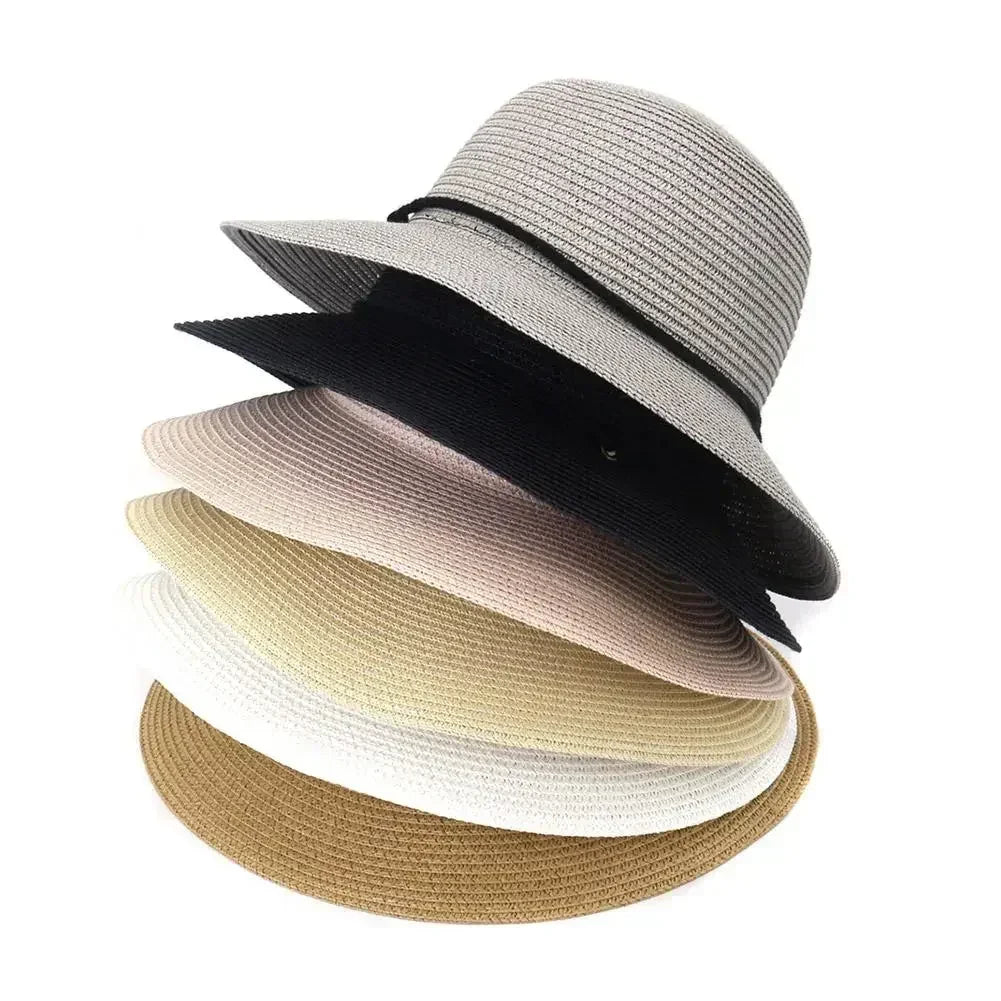 2025 Fashion Korean Version Women's Beach Summer Sun Hat Travel Breathable Beach Sunshade Sun Hat Dome Basin Hat Femstylo