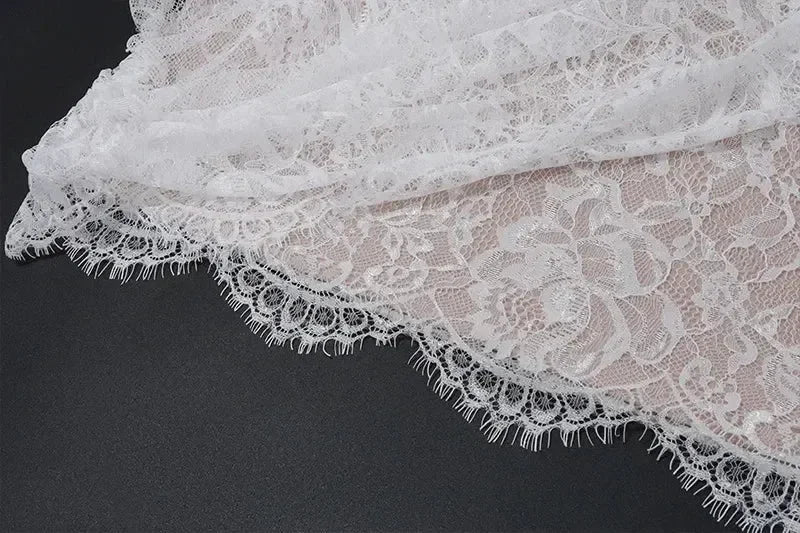 Candyhot Elegant Lace Strapless Sexy See-through Dress Bandage Irregular Mini Dress For Women Summer Slim Street Party Dress Femstylo