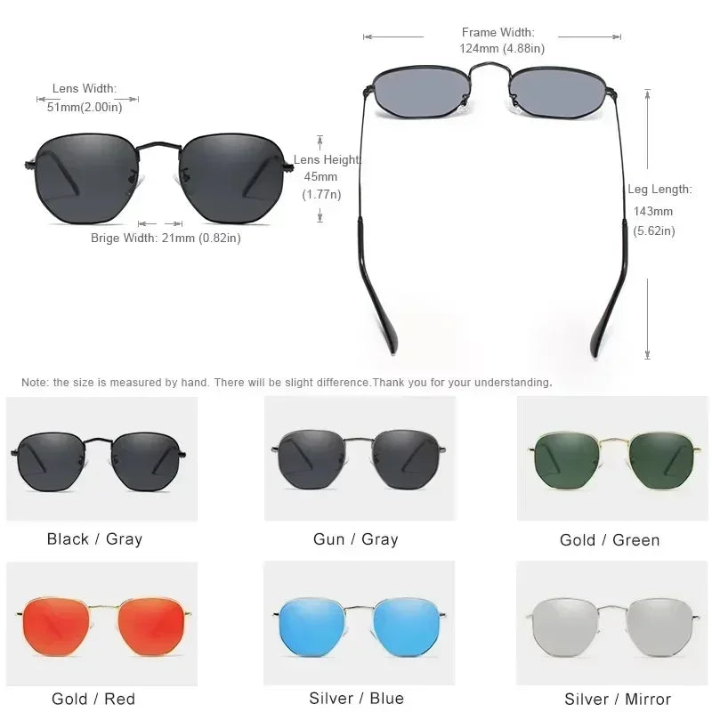 KINGSEVEN Fashion Women Polygon Sunglasses Men Polarized UV400 Sunscreen Round Thin Frame Glassses Luxury Causal Driving Eyewear Femstylo