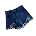 Korean Denim Holes Shorts For Women  Fashion High WaistWide Leg Short Jeans Female Designer Casual Street Short 2024 New Femstylo