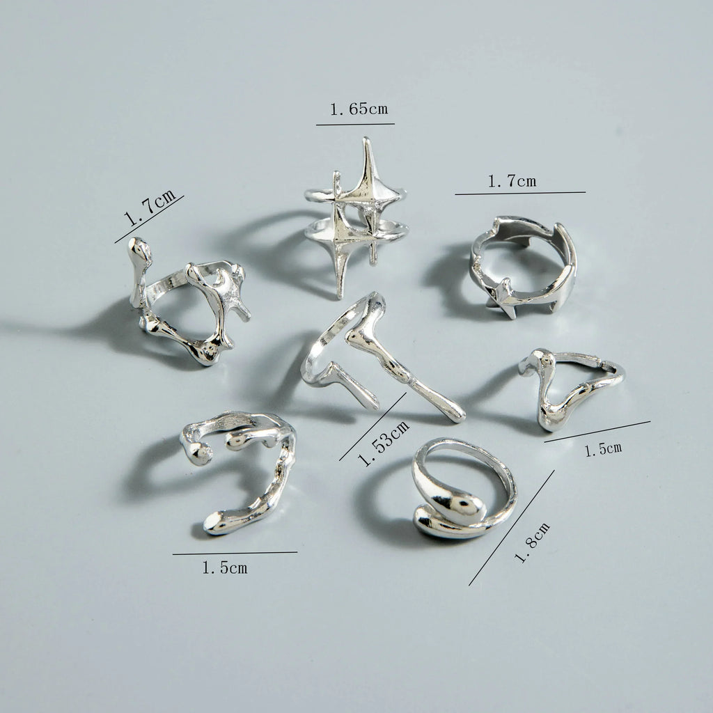 Docona Fashion Elegant Stacking Gold Colour Rings Geometric Design Ring Set Accessories Daily Festival Party Gifts 27910 Femstylo