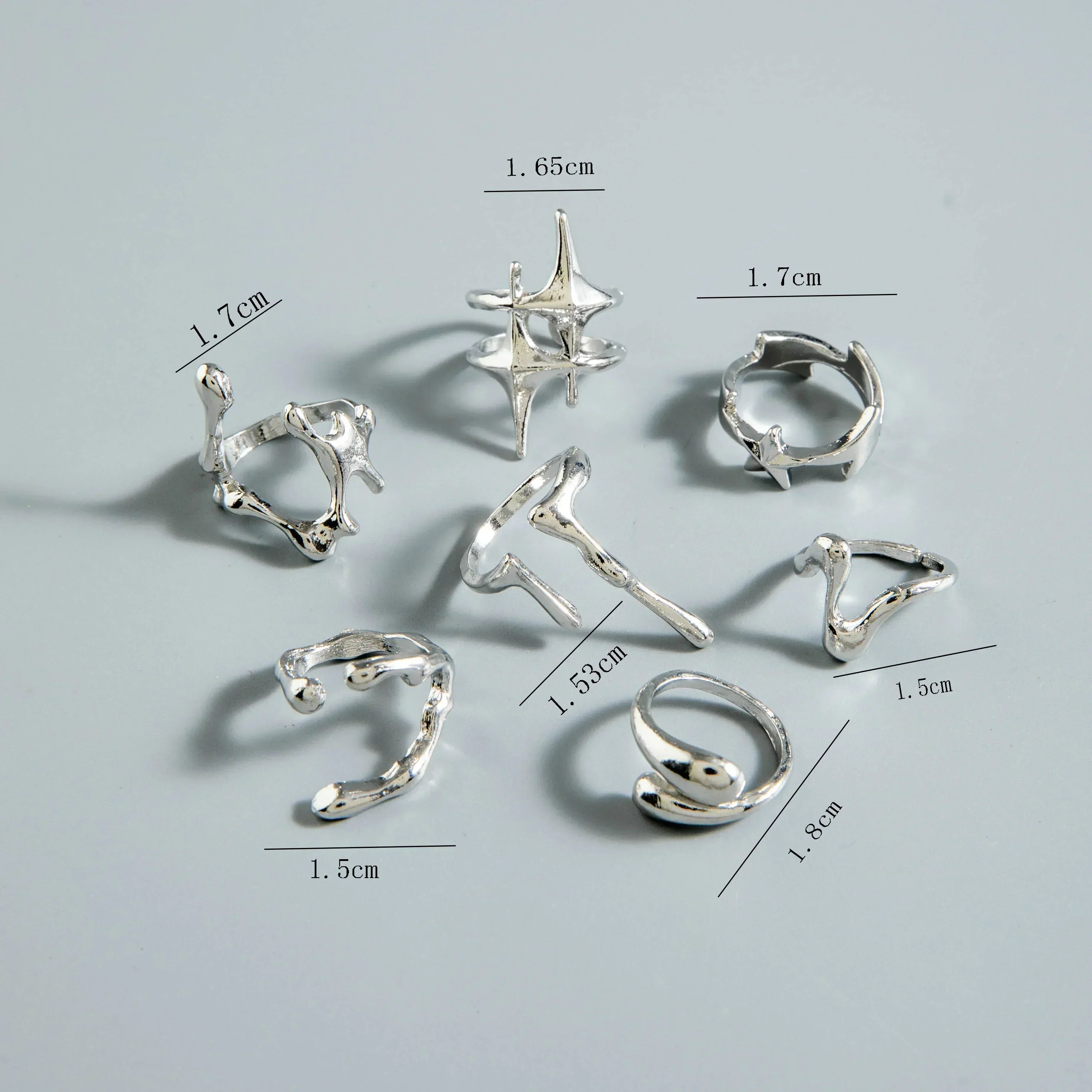 Docona Fashion Elegant Stacking Gold Colour Rings Geometric Design Ring Set Accessories Daily Festival Party Gifts 27910 Femstylo