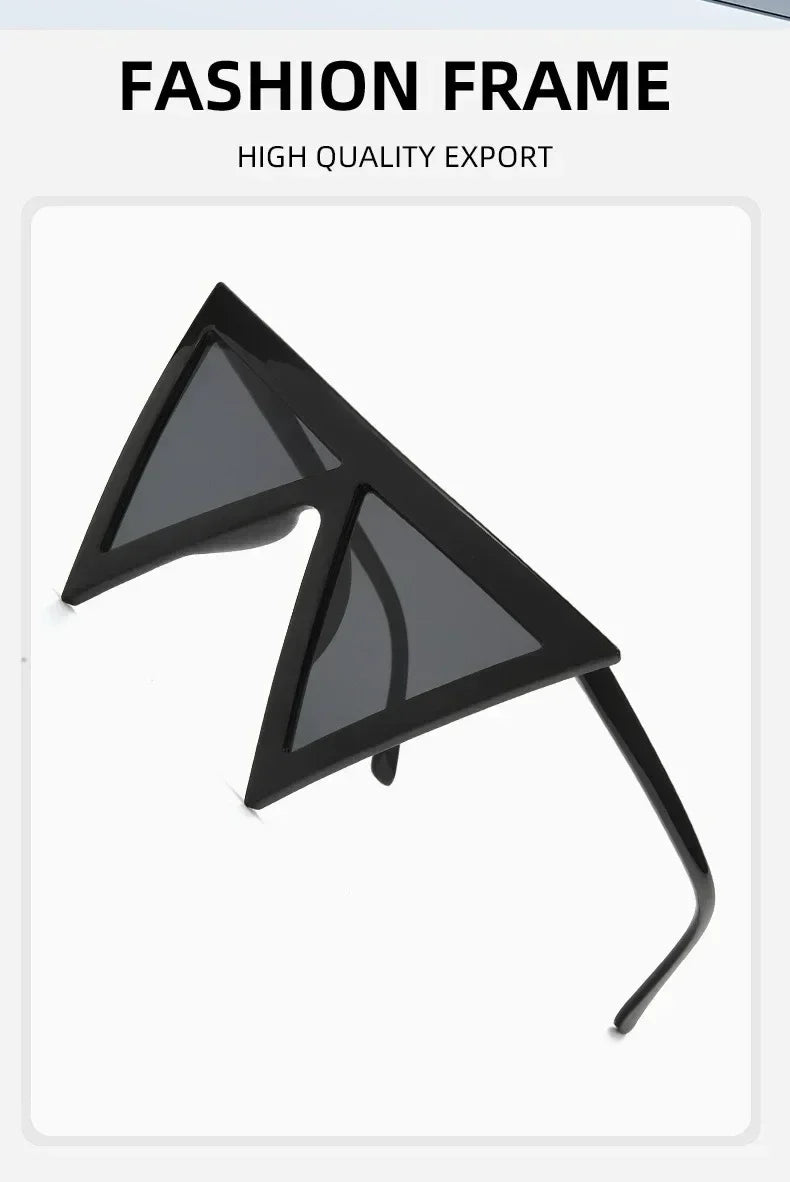 Oversized Triangle Punk Shiled Sunglasses Women Big Frame 2025 Luxury Brand Windproof Eyewear For Ladies UV400 Goggle Shades Femstylo