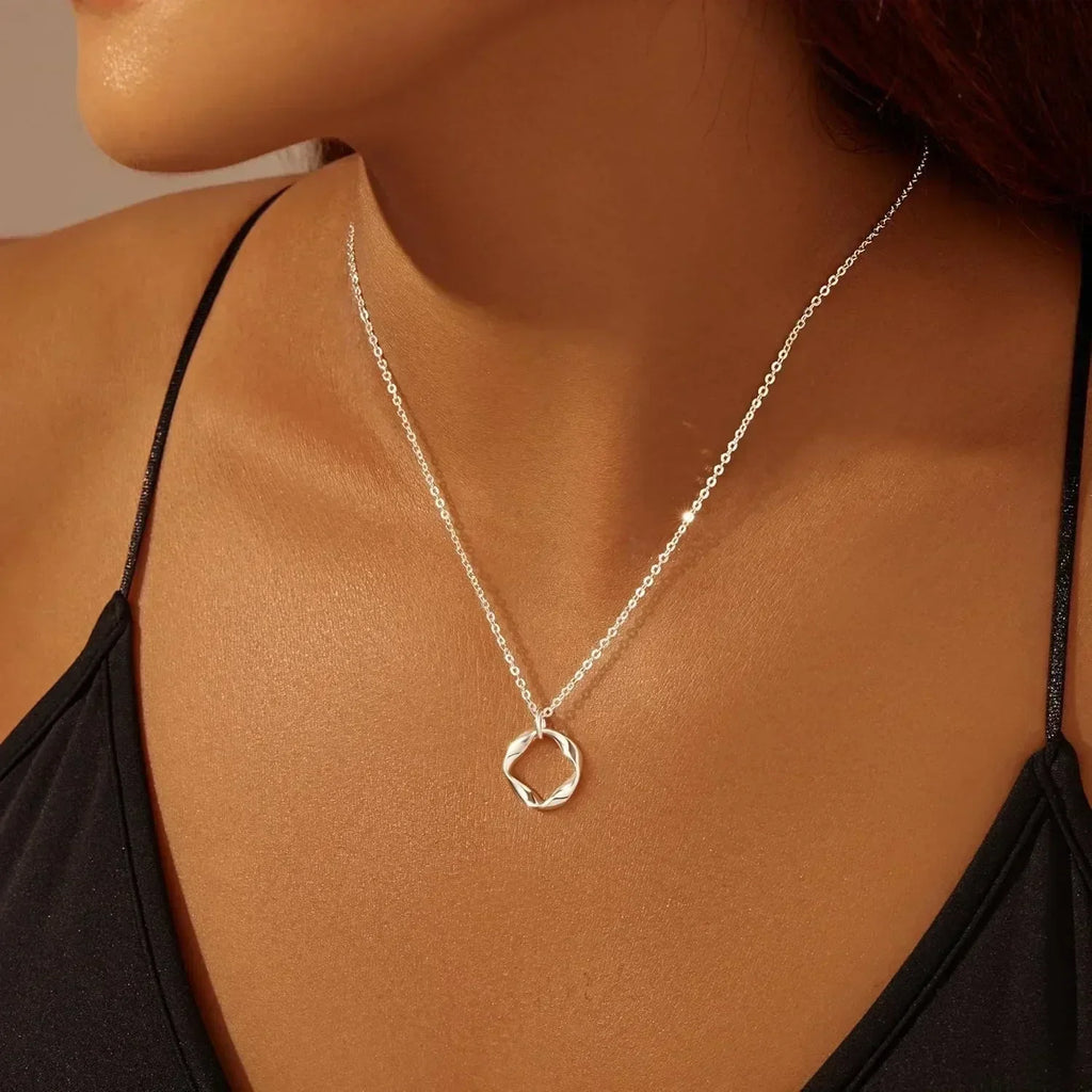 Layered Gold Necklaces for Women Stackable14K Gold Silver Plated Circle Paperclip Chain Pendant Choker Necklace Set For Woman Femstylo