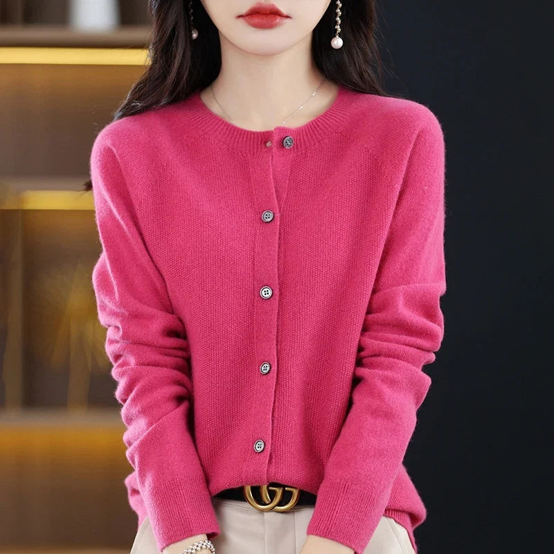 High-Grade Knit Sweater Crewneck Cardigan Coat Autumn And Winter New Middle-Aged And Elderly Women's Fashion ZD060 Urban Fashion Icon