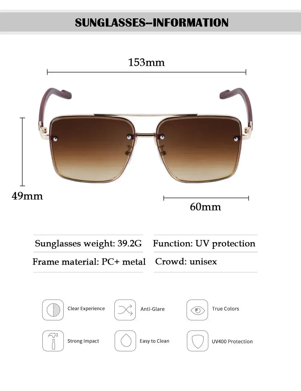 New Square Sunglasses For Men Vintage Outdoor Sunglasses Oculos Designer Wooden Glasses Sunscreen Sun Lentes Dropshipping Gafas Femstylo