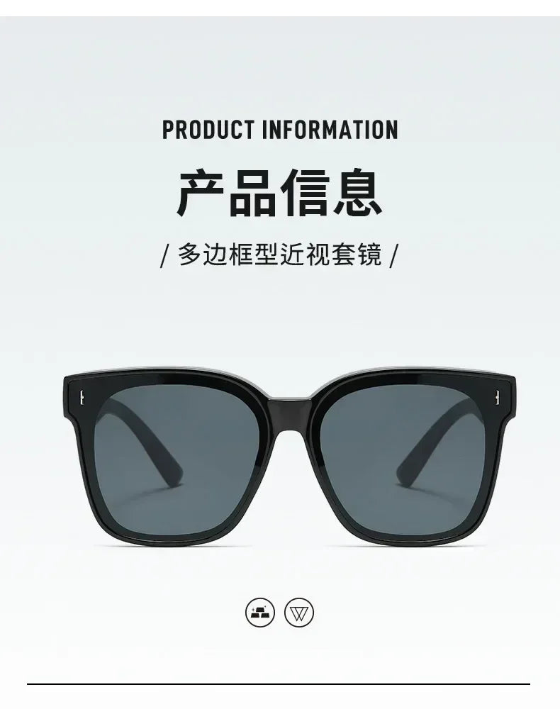 Fashion Square Polarized Sunglasses Cover Over Myopia Prescription Glasses Portable Men Women Vintage Fishing Driving Eyewear ﻿ Femstylo