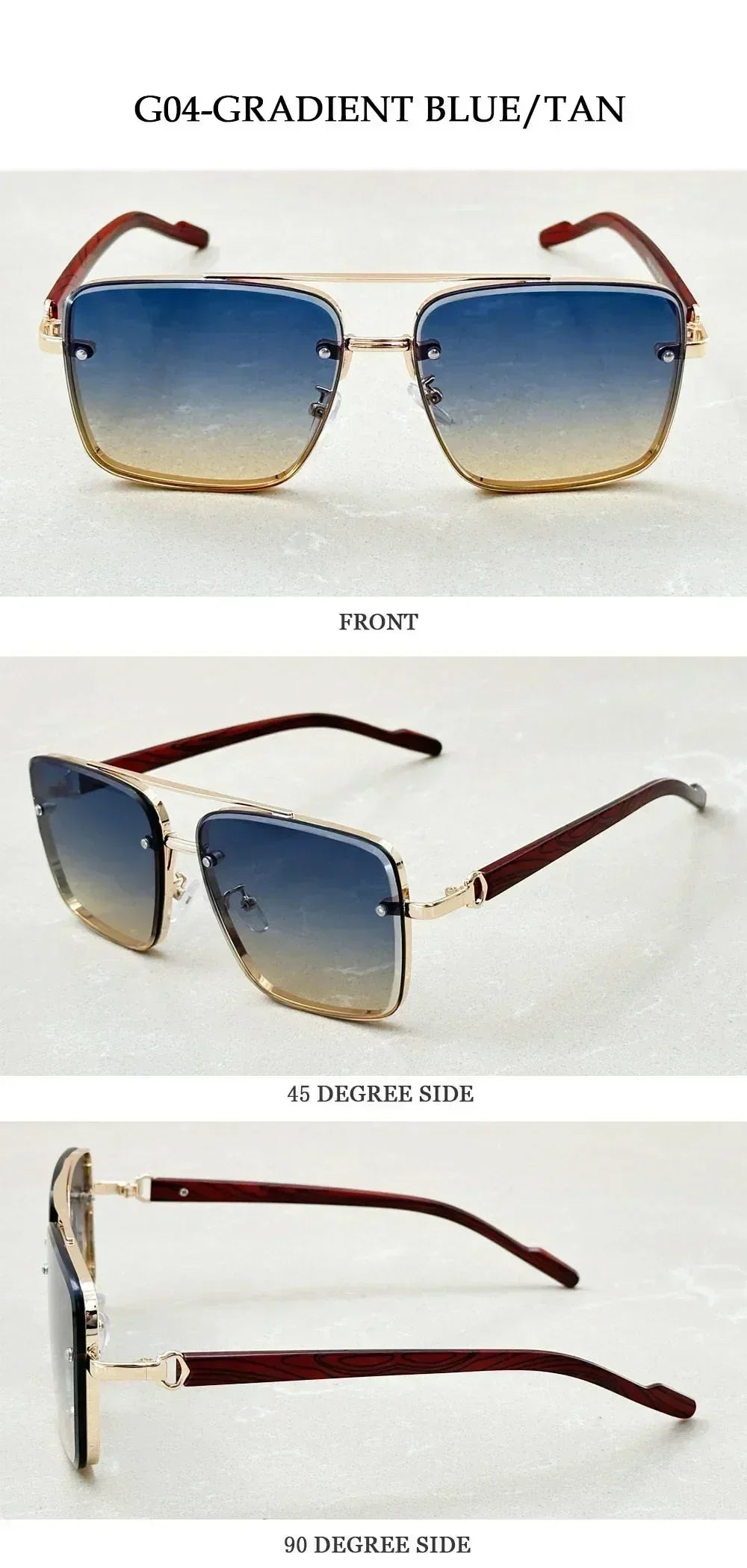 New Square Sunglasses For Men Vintage Outdoor Sunglasses Oculos Designer Wooden Glasses Sunscreen Sun Lentes Dropshipping Gafas Femstylo