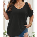Pullover loose casual strapless solid color women's t-shirt Urban Fashion Icon