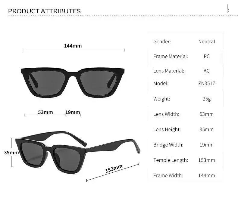 Classic Black Vintage Cat Eye Sunglasses Women Brand Designer Simplicity Elegant Small Frame Sun Glasses Men Trend Eyewear UV400 Femstylo