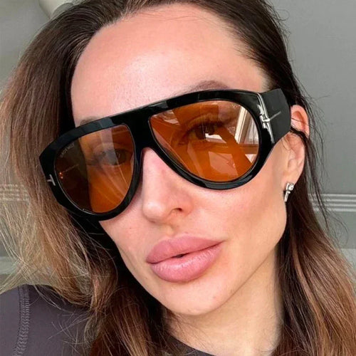 2024 New Fashion Big Frame Pilot Brown Sunglasses Women Men Brand T Outdoor Sun Glasses Female Shade Oculos De Sol Gifts Femstylo