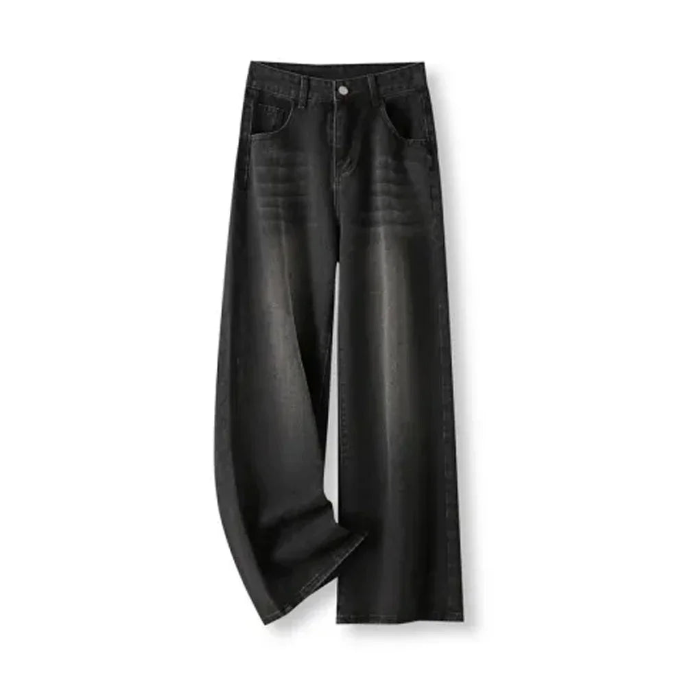 Slimming High-waisted Jeans For Women Pear-shaped Loose-fit Straight-leg Bell Bottoms Plus-size Female Denim Trousers Urban Fashion Icon