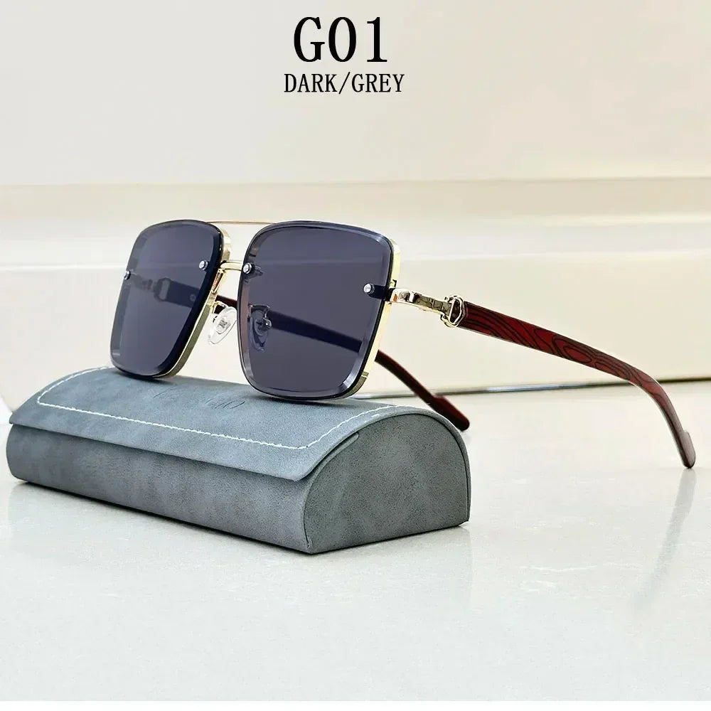New Square Sunglasses For Men Vintage Outdoor Sunglasses Oculos Designer Wooden Glasses Sunscreen Sun Lentes Dropshipping Gafas Femstylo