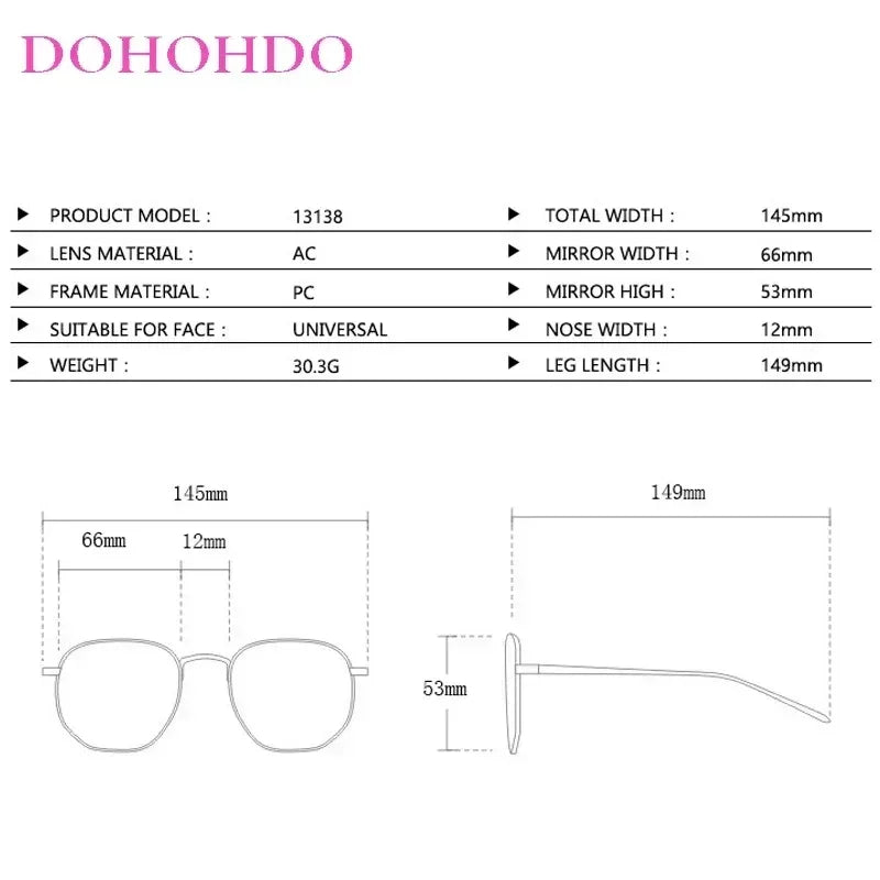 DOHOHDO 2025 Fashion Square Sunglasses Women New Retro Black Brown Thick Frame Pilot Sun Glasses Woman Chic Polygon Shades UV400 Femstylo