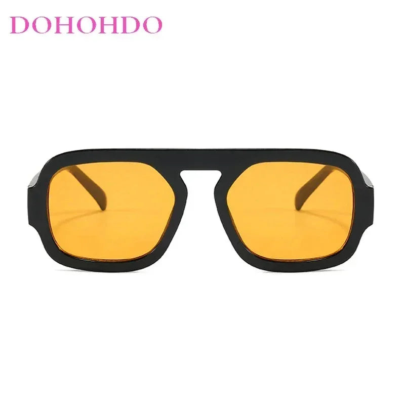 DOHOHDO 2025 Fashion Square Sunglasses Women New Retro Black Brown Thick Frame Pilot Sun Glasses Woman Chic Polygon Shades UV400 Femstylo