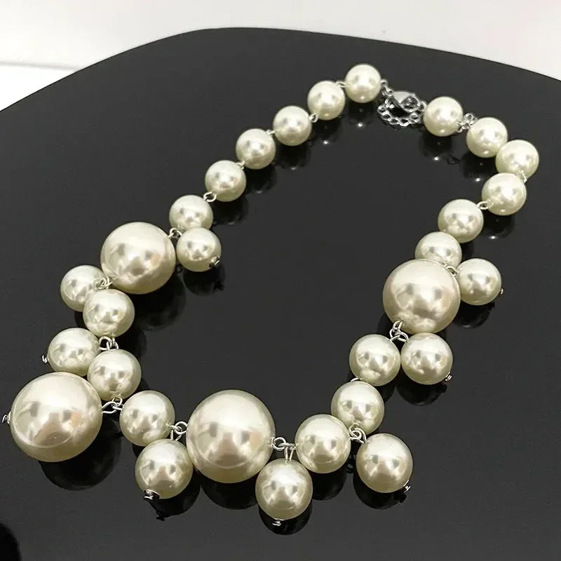 Elegant Imitation Pearl Women's Necklace Big Pearls Beads Choker Necklaces Party Wedding Bride Necklace Jewelry Girls Gifts Femstylo