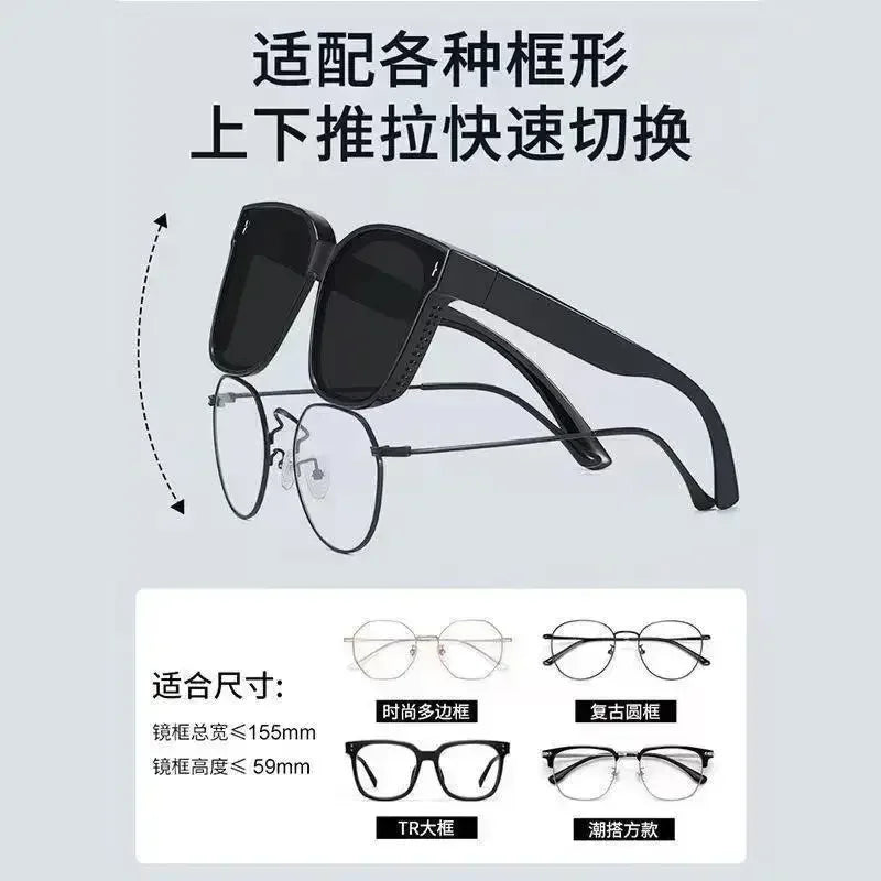 Fashion Square Polarized Sunglasses Cover Over Myopia Prescription Glasses Portable Men Women Vintage Fishing Driving Eyewear ﻿ Femstylo