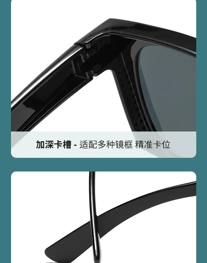 Fashion Square Polarized Sunglasses Cover Over Myopia Prescription Glasses Portable Men Women Vintage Fishing Driving Eyewear ﻿ Femstylo