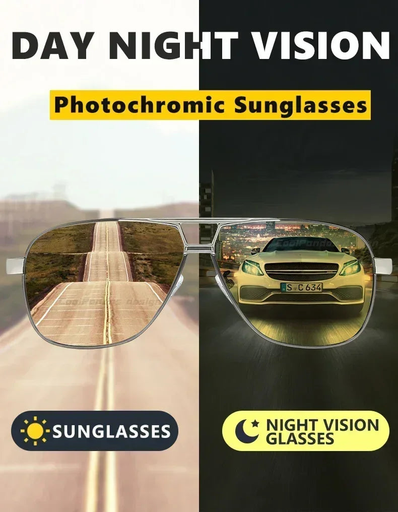 2024 UV400 Polarized Sunglasses Men Women Outdoor Discoloration Eyewear Men Trendy Photochromic Night Vision Sun Glasses Femstylo