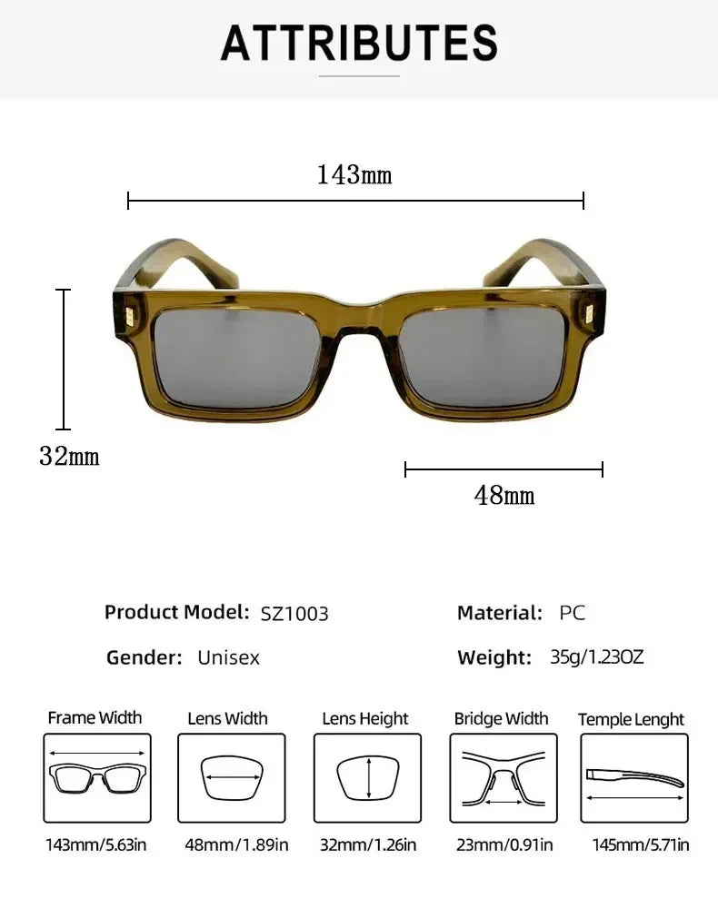 Fashion Sunglasses For Men Vintage Glasses Retro Square Sunglasses Women Trendy And Fashionable Gafas De Sol Hombre Zonnebril Femstylo