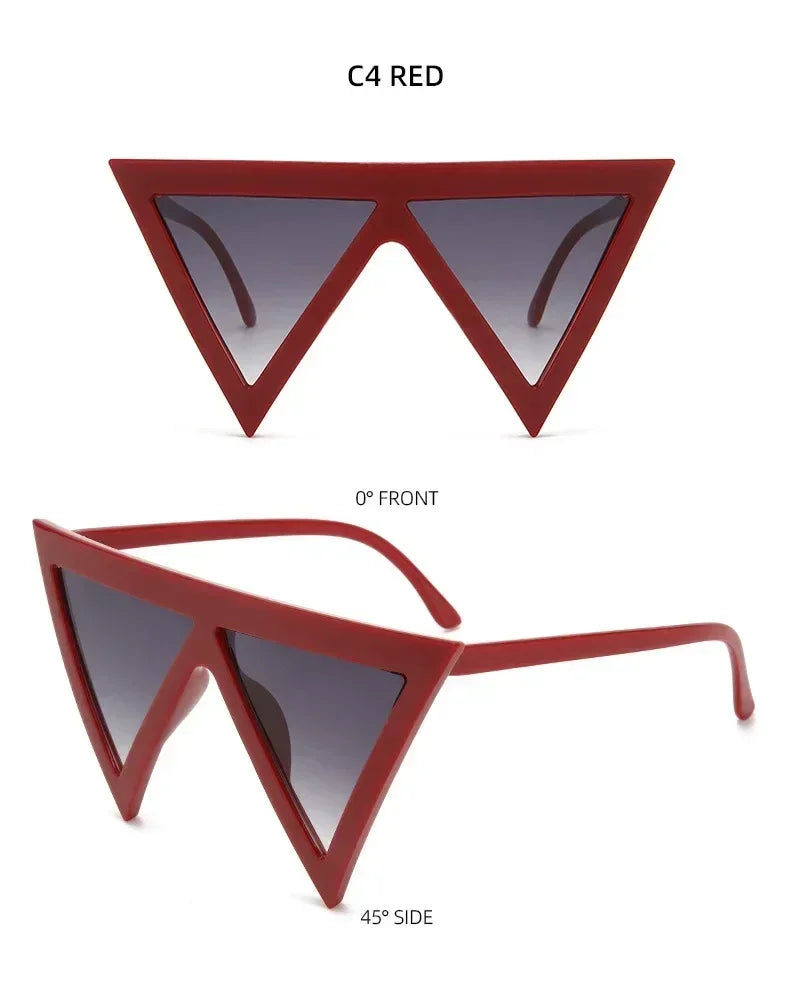 Oversized Triangle Punk Shiled Sunglasses Women Big Frame 2025 Luxury Brand Windproof Eyewear For Ladies UV400 Goggle Shades Femstylo