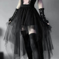Casual Skirts Punk Sexy Net Yarn High-Waisted Irregular Skirt for Women Summer New European and American Gothic Style Versatile Femstylo