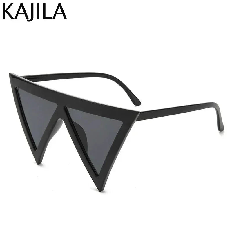 Oversized Triangle Punk Shiled Sunglasses Women Big Frame 2025 Luxury Brand Windproof Eyewear For Ladies UV400 Goggle Shades Femstylo