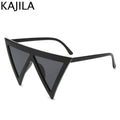 Oversized Triangle Punk Shiled Sunglasses Women Big Frame 2025 Luxury Brand Windproof Eyewear For Ladies UV400 Goggle Shades Femstylo