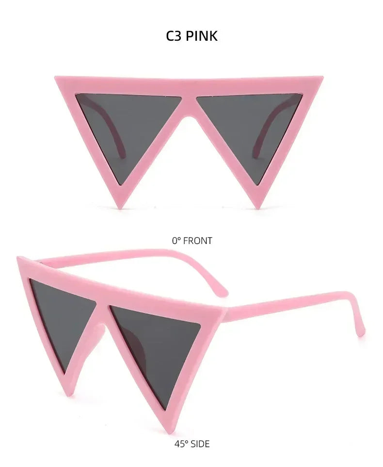 Oversized Triangle Punk Shiled Sunglasses Women Big Frame 2025 Luxury Brand Windproof Eyewear For Ladies UV400 Goggle Shades Femstylo