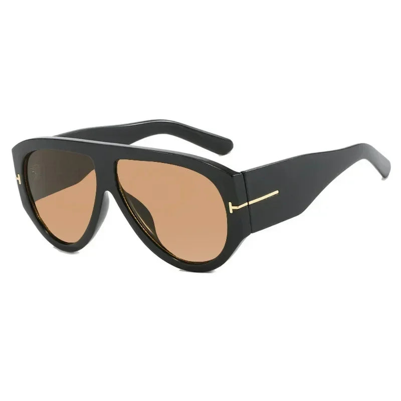 2024 New Fashion Big Frame Pilot Brown Sunglasses Women Men Brand T Outdoor Sun Glasses Female Shade Oculos De Sol Gifts Femstylo