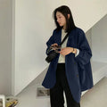 Oversize Blazers Women Long Sleeve Black Suit Streetwear Korean Chic Loose Jacket Spring Autumn Coat Double-breasted Tweed New Urban Fashion Icon