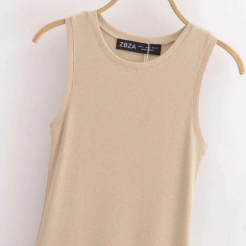 HXAO Women's Black Long Dresses 2025 Spring Sleeveless Elegant Dresses Fashion Casual Vintage Party Khaki Dresses Vestidos Urban Fashion Icon
