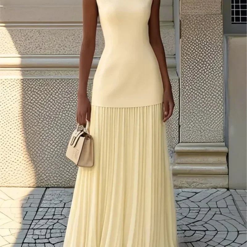 Women's Strapless Long Prom Dress Elegant Wedding Dress Casual Loose Ruched Maxi Dress Floor Length Elegant Evening Dress Femstylo