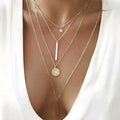 MEDFOLY 3pcs Gold Charm Necklace For Women Star Pearl Cross Pendant Neckalces Dainty 14K Gold Plated Summer Beach Jewelry Gifts Femstylo