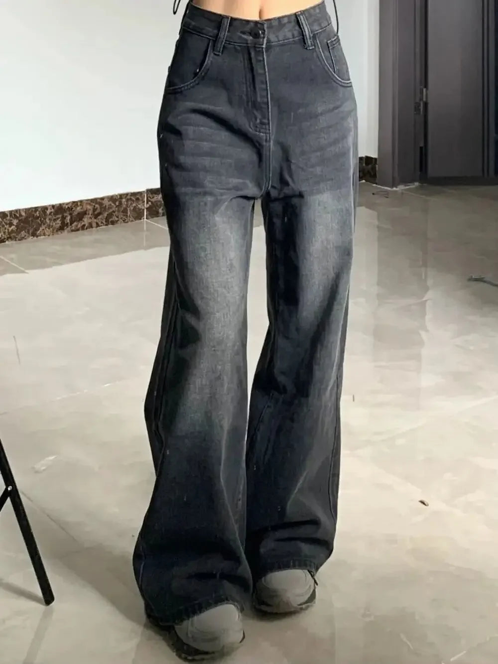 Slimming High-waisted Jeans For Women Pear-shaped Loose-fit Straight-leg Bell Bottoms Plus-size Female Denim Trousers Urban Fashion Icon