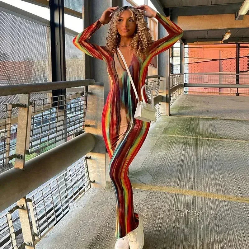 Spring And Summer Dresses For Women Chest Wrap Printed Off Shoulder Bandage Slim Sexy Long Dress 2023 New Fashion party MsChuh Femstylo