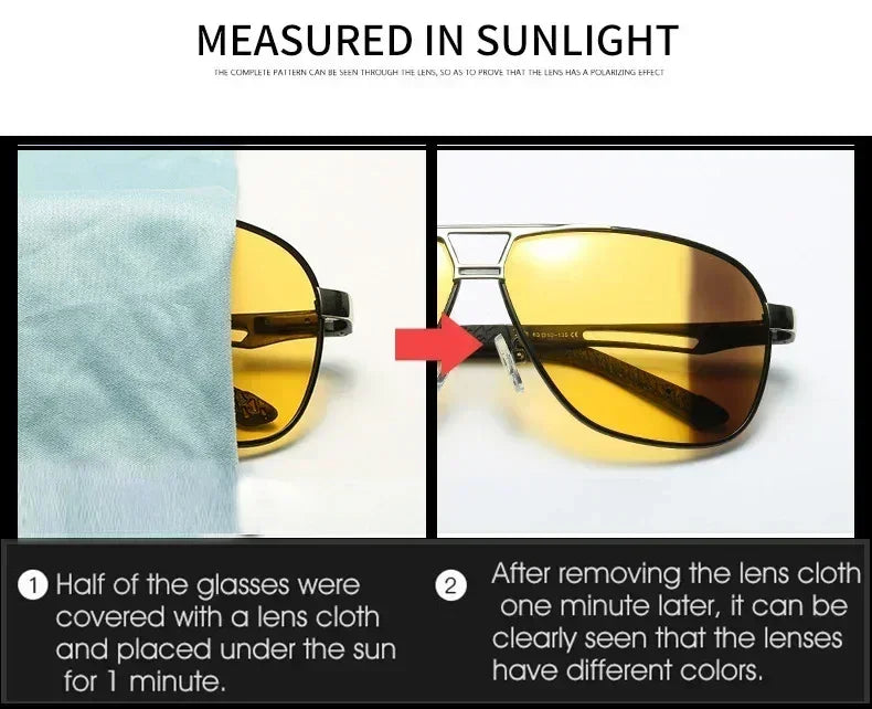 2024 UV400 Polarized Sunglasses Men Women Outdoor Discoloration Eyewear Men Trendy Photochromic Night Vision Sun Glasses Femstylo