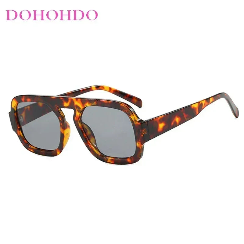 DOHOHDO 2025 Fashion Square Sunglasses Women New Retro Black Brown Thick Frame Pilot Sun Glasses Woman Chic Polygon Shades UV400 Femstylo