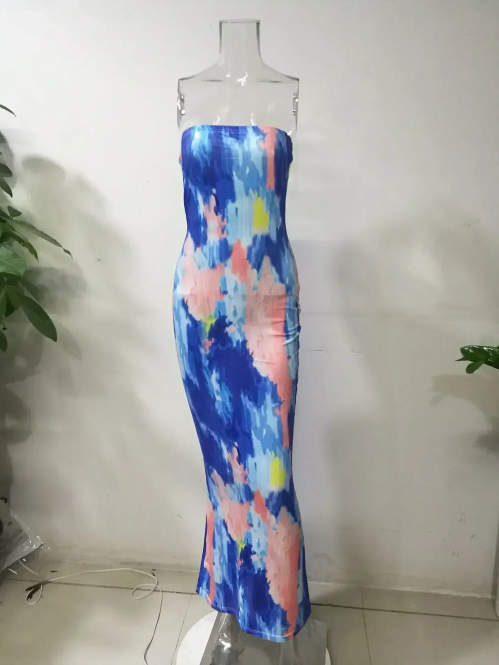 Spring And Summer Dresses For Women Chest Wrap Printed Off Shoulder Bandage Slim Sexy Long Dress 2023 New Fashion party MsChuh Femstylo