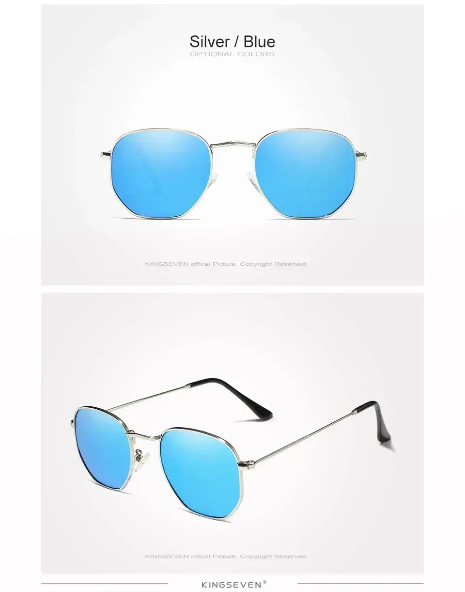 KINGSEVEN Fashion Women Polygon Sunglasses Men Polarized UV400 Sunscreen Round Thin Frame Glassses Luxury Causal Driving Eyewear Femstylo