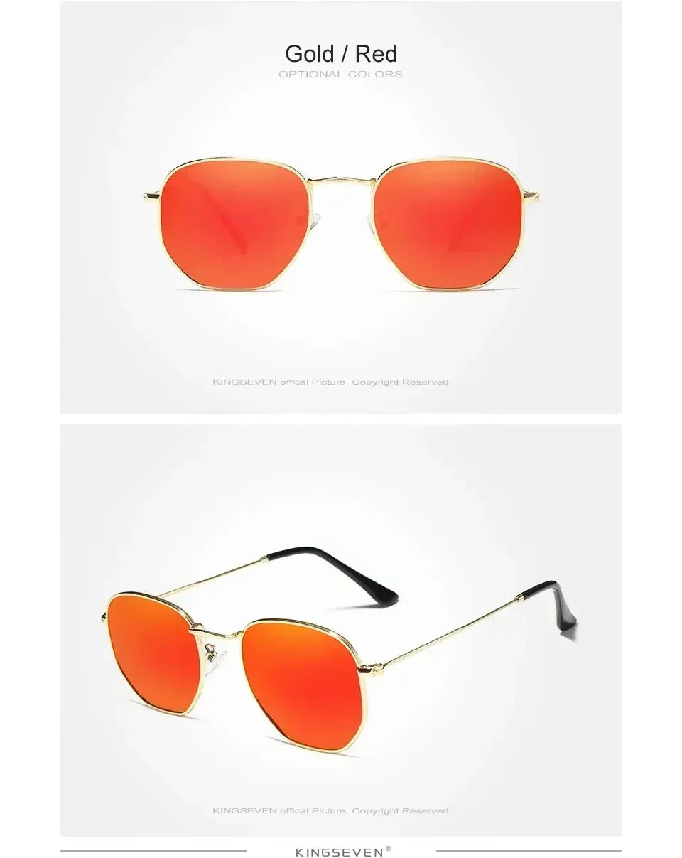 KINGSEVEN Fashion Women Polygon Sunglasses Men Polarized UV400 Sunscreen Round Thin Frame Glassses Luxury Causal Driving Eyewear Femstylo