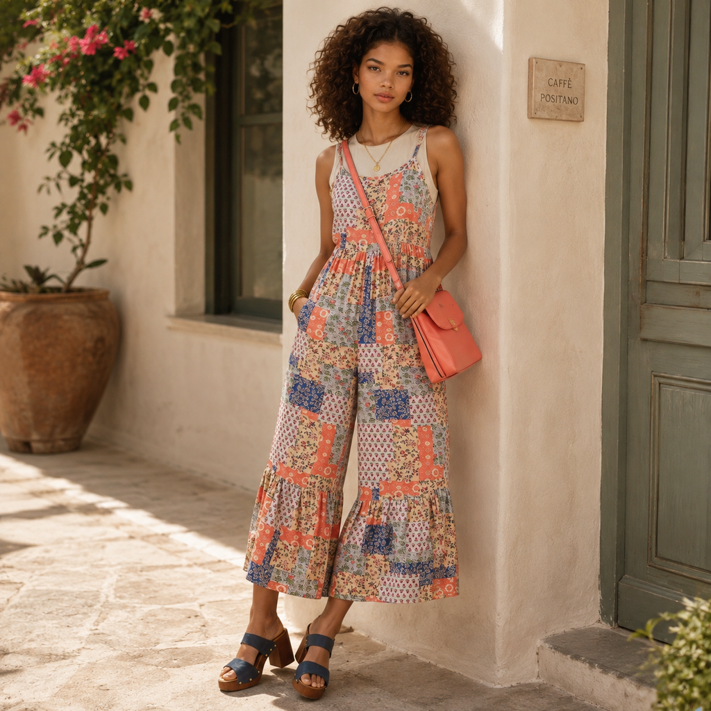 Serenity Patchwork Jumpsuit with Side Pockets Fitkitty Culture Athleisure Wear, Yoga Wear & Women's Clothing