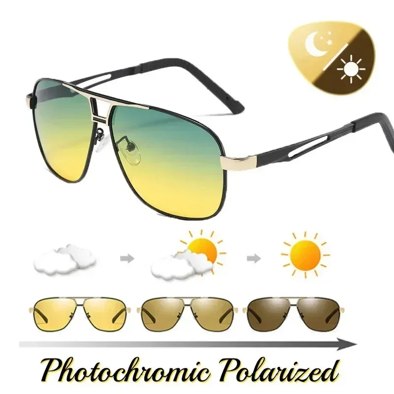 2024 UV400 Polarized Sunglasses Men Women Outdoor Discoloration Eyewear Men Trendy Photochromic Night Vision Sun Glasses Femstylo