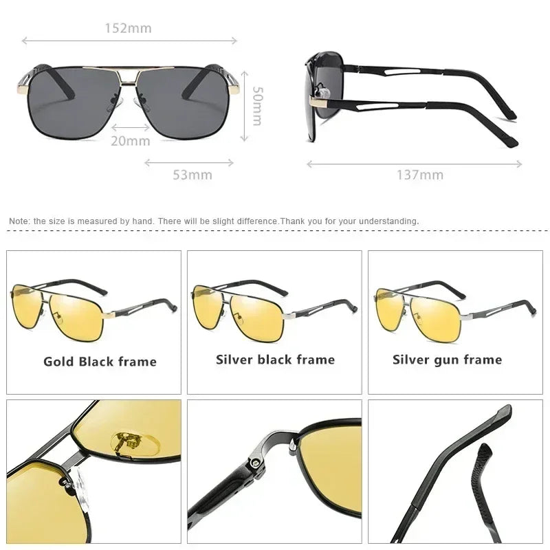 2024 UV400 Polarized Sunglasses Men Women Outdoor Discoloration Eyewear Men Trendy Photochromic Night Vision Sun Glasses Femstylo