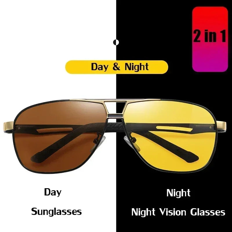 2024 UV400 Polarized Sunglasses Men Women Outdoor Discoloration Eyewear Men Trendy Photochromic Night Vision Sun Glasses Femstylo